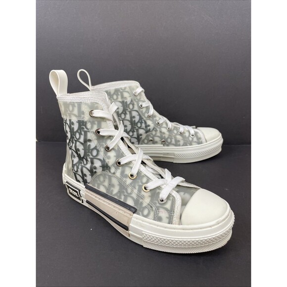 Dior B23 Oblique Canvas High Top Sneakers Size EU 37 / US 7 Italy - Picture 1 of 14